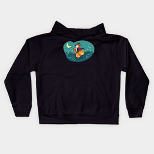 Halloween Young Witch & Cat Kids Hoodie